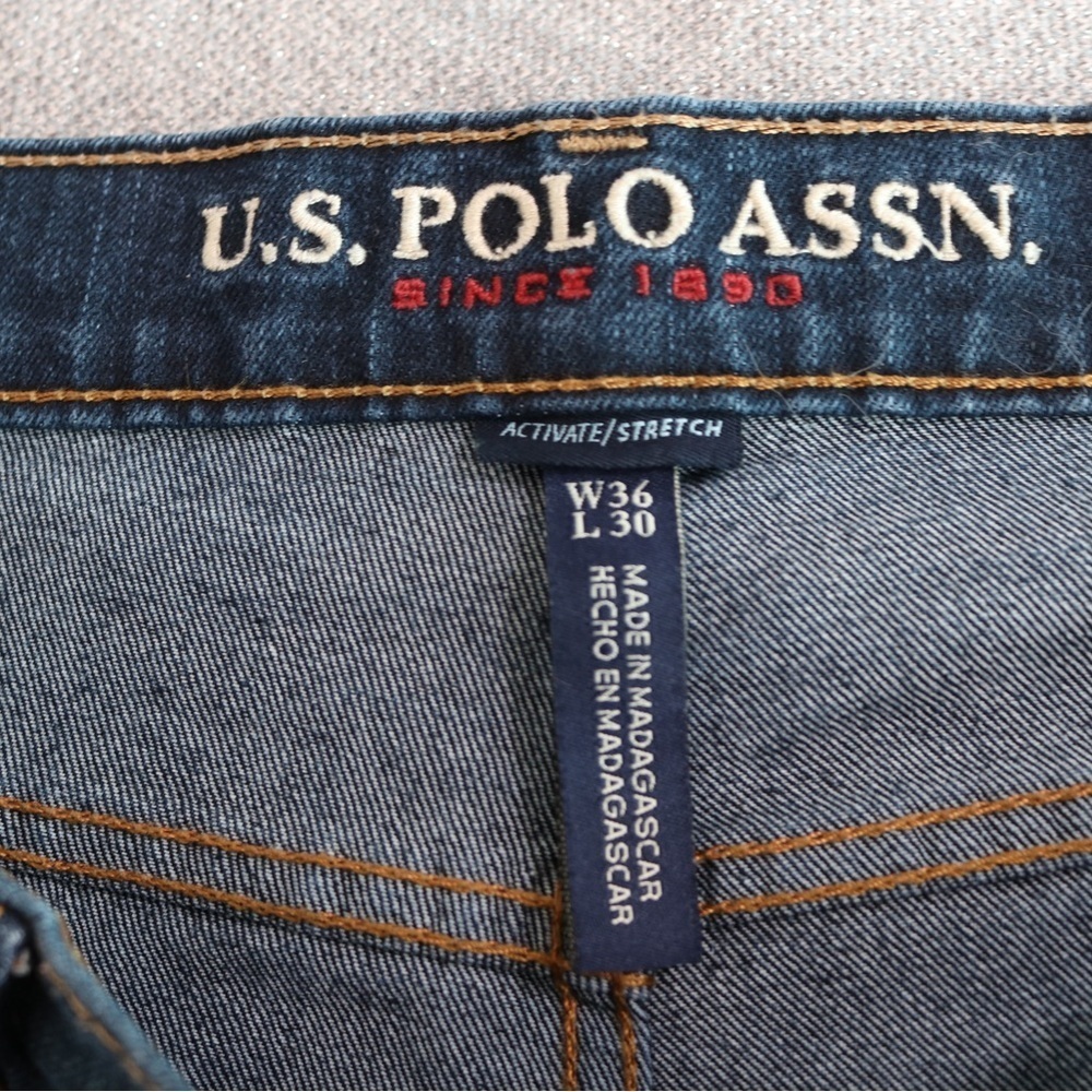 U.S. Polo Assn. Men's Dark Blue Straight Jeans Sz W 36 L30 - Picture 6 of 8